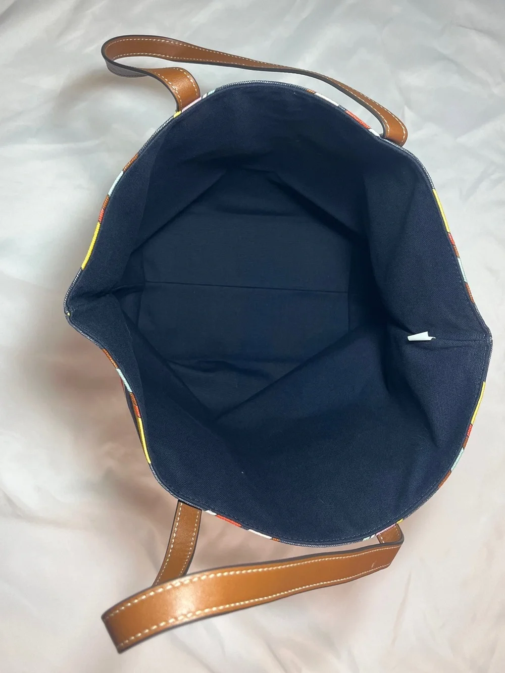 Tory Burch NWT Medley Stripe Canvas Tote Bag Multi